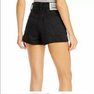 Levi’s High Waisted Wellthread Collection Black Denim Shorts